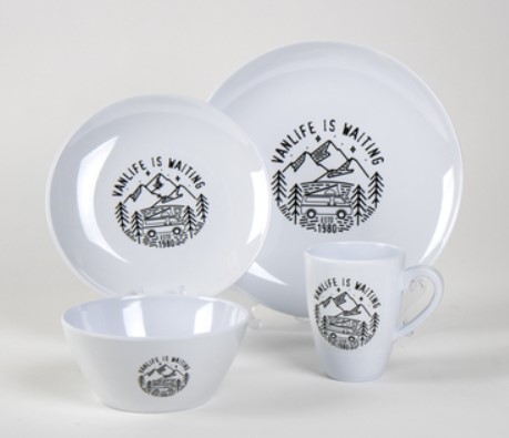 Set Platos Vanlife Blanco