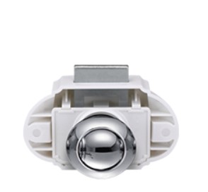 Boton Push Grande Blanco Cromado