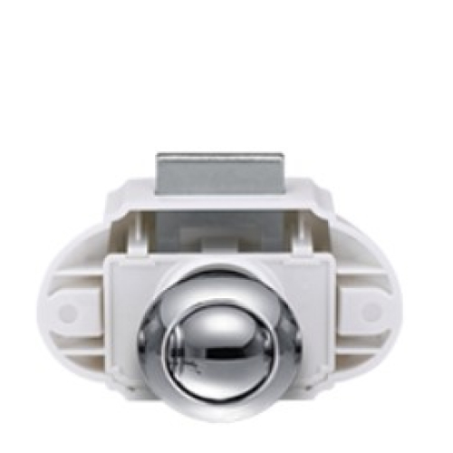 Boton Push Grande Blanco Cromado