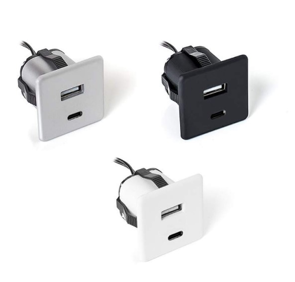 Toma Usb A+C Aluminio