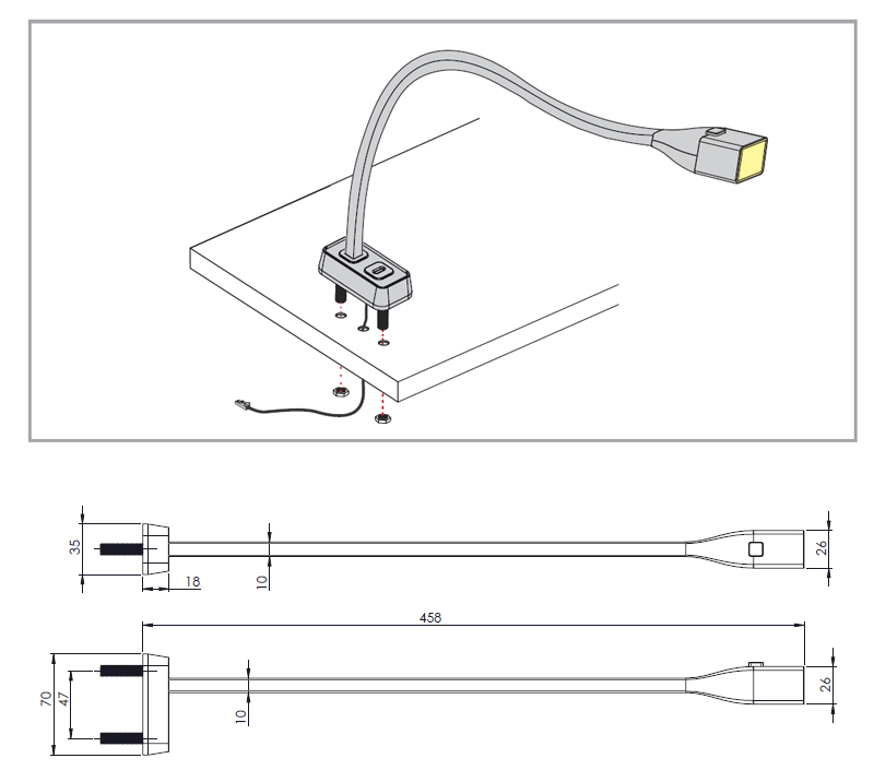 Velador Led Flexi S Blanco