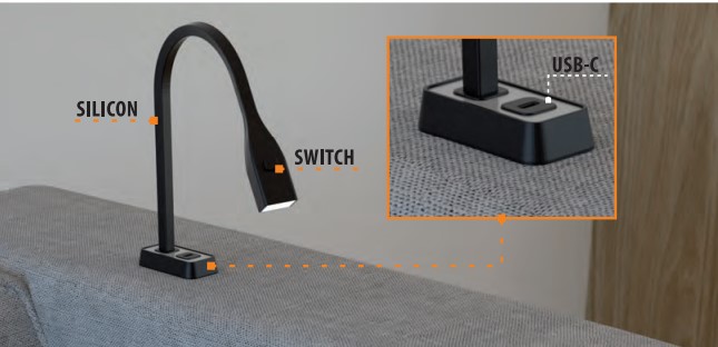 Velador Led Flexi S Negro